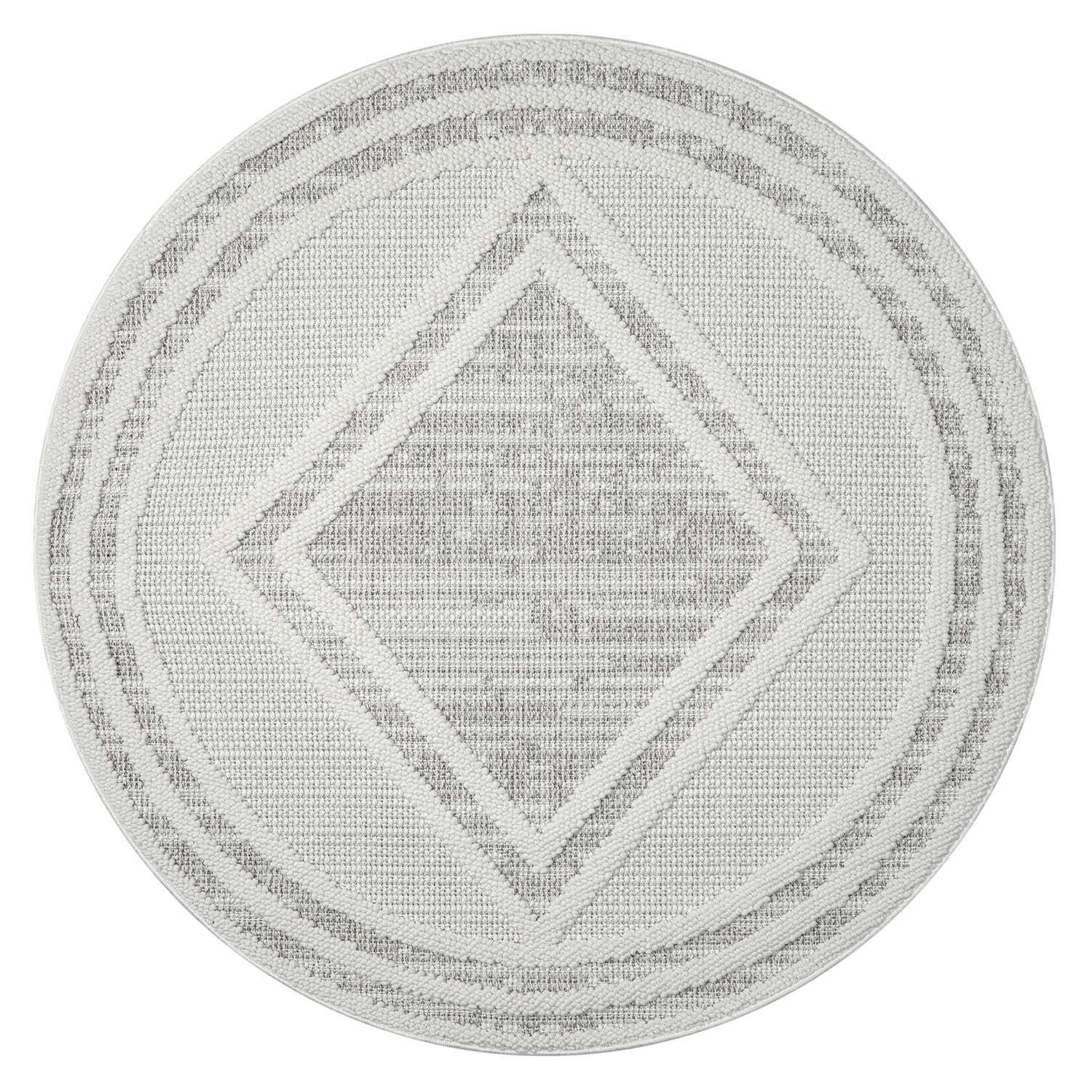 Tapis Rond Sisal Bouclé à relief OSAL - Beige et Ecru – STUDIO DECO