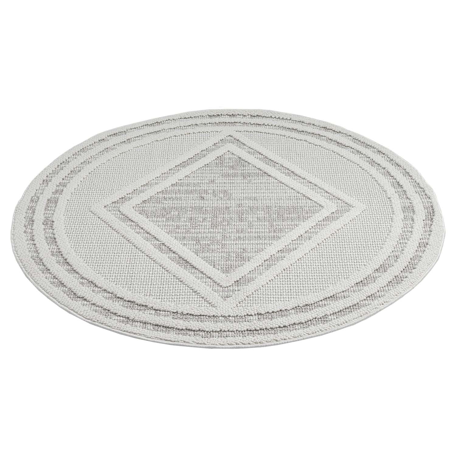 Tapis Rond Sisal Bouclé à relief - OSAL Ecru et Beige – STUDIO DECO