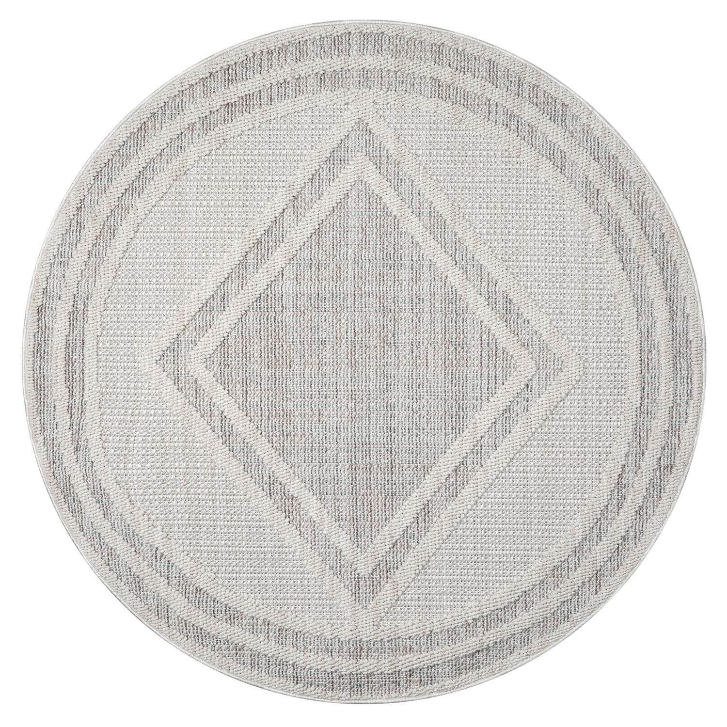 Tapis Rond Sisal Bouclé à relief OSAL - Multi et Ecru – STUDIO DECO