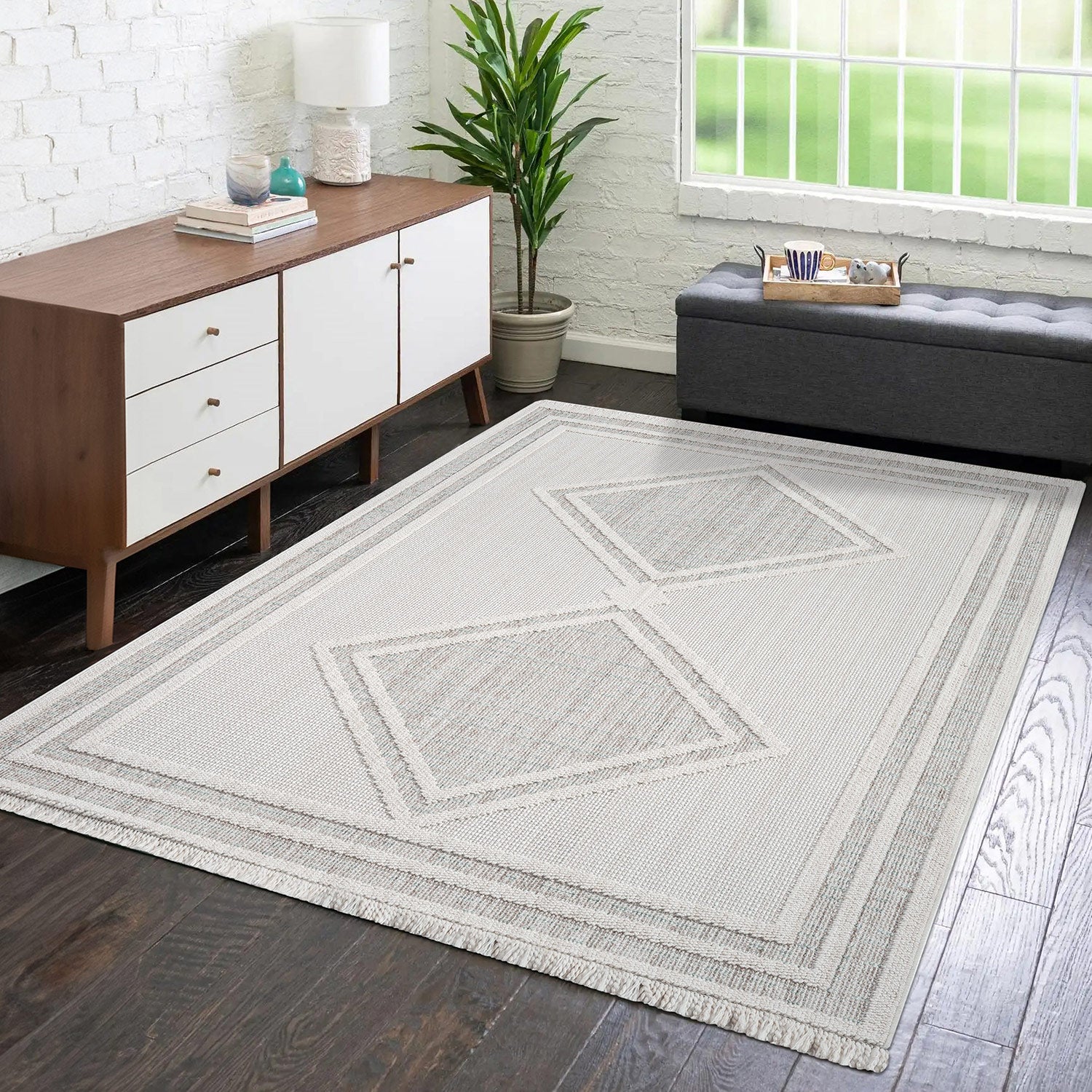 Tapis Sisal Bouclé à relief OSAL - Multi et Ecru – STUDIO DECO