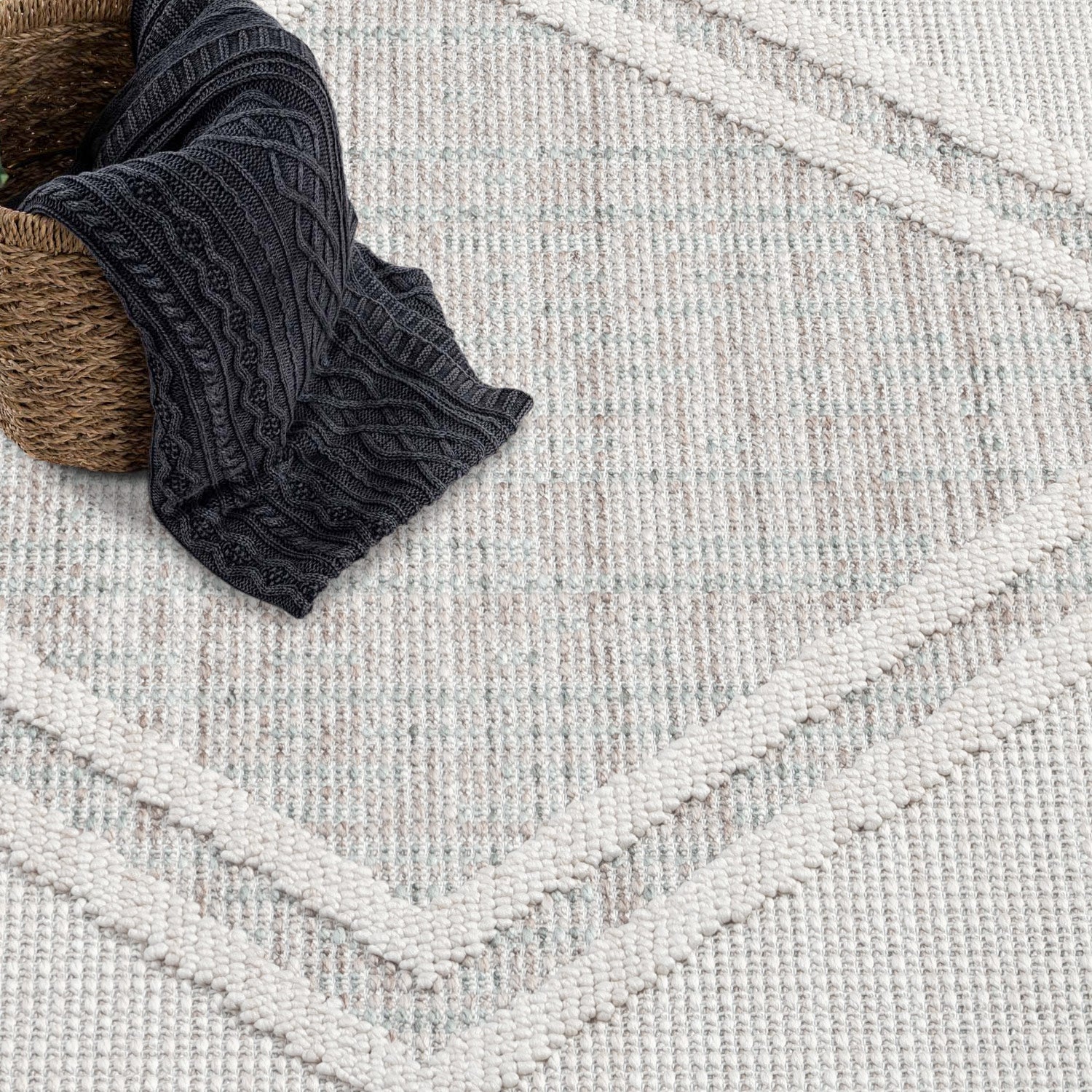 Tapis Rond Sisal Bouclé à relief OSAL - Multi et Ecru – STUDIO DECO