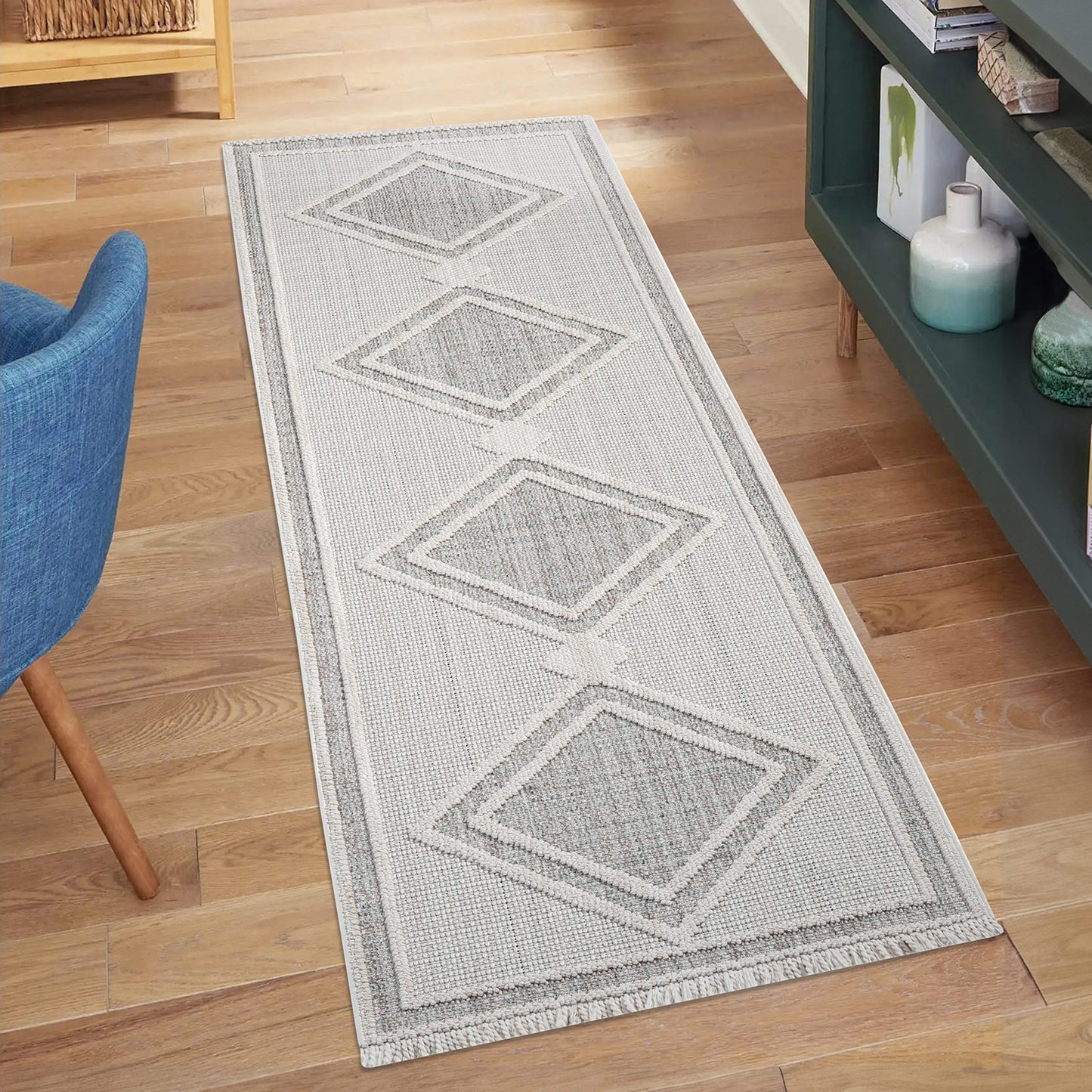 Tapis Sisal Bouclé à relief OSAL - Multi et Ecru