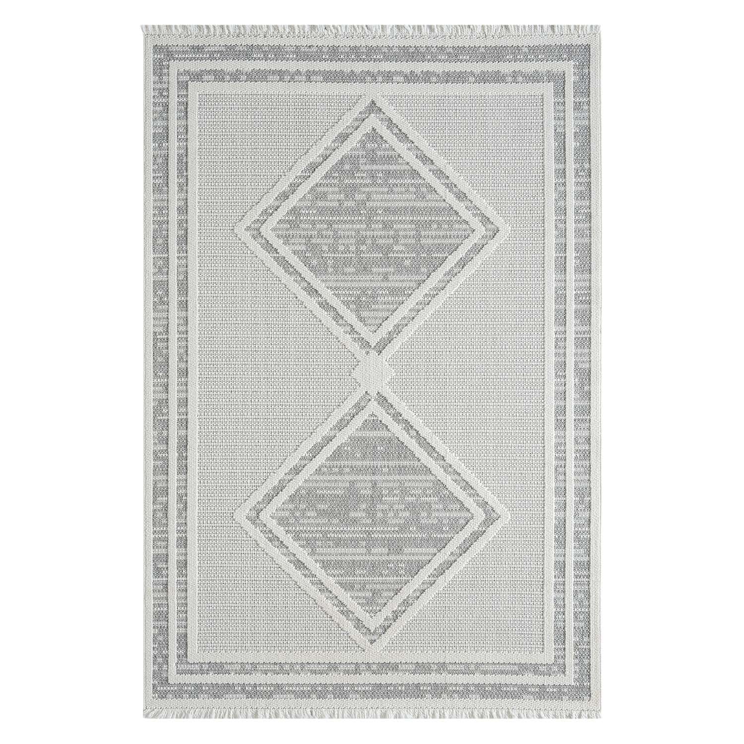 Tapis Sisal Bouclé à relief OSAL - Gris et Ecru – STUDIO DECO
