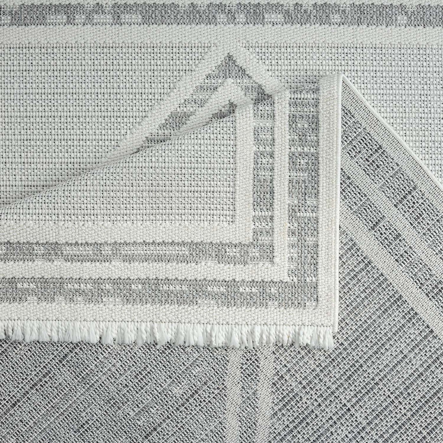 Tapis Sisal Bouclé à relief OSAL - Gris et Ecru