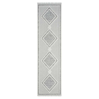 Tapis Sisal Bouclé à relief OSAL - Gris et Ecru