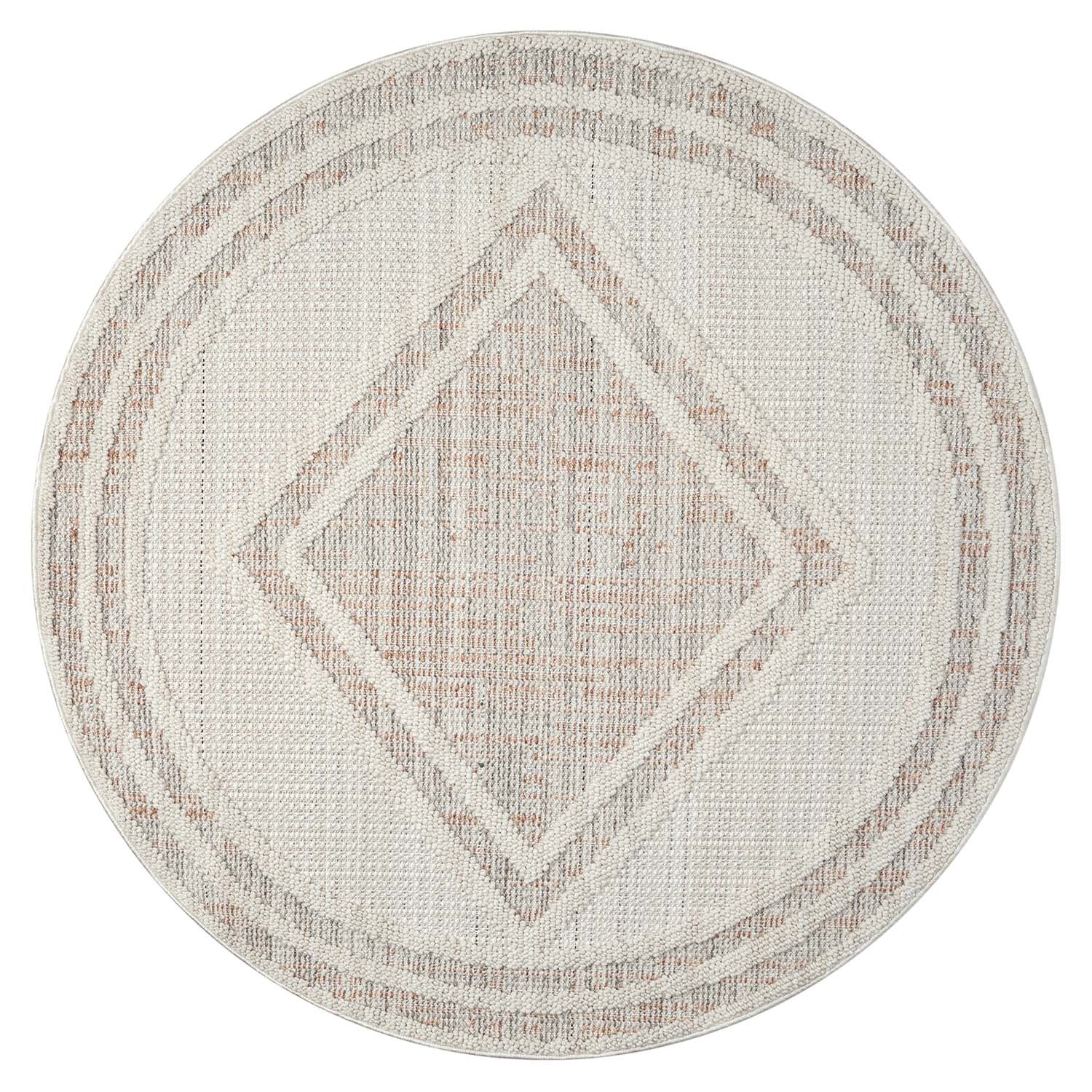 Tapis Rond Sisal Bouclé à relief - OSAL Ecru et Terra – STUDIO DECO