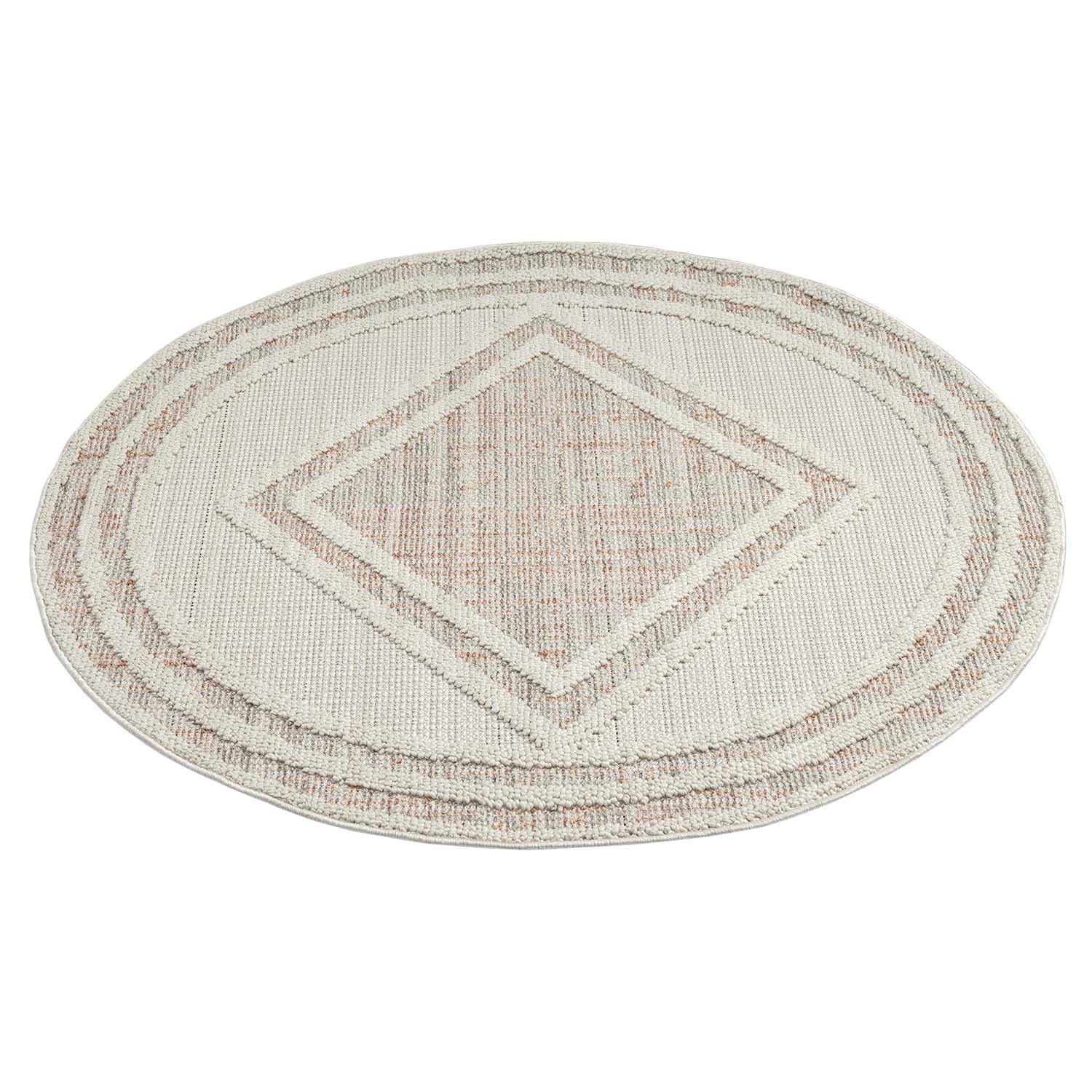 Tapis Rond Sisal Bouclé à relief OSAL - Terra et Ecru – STUDIO DECO