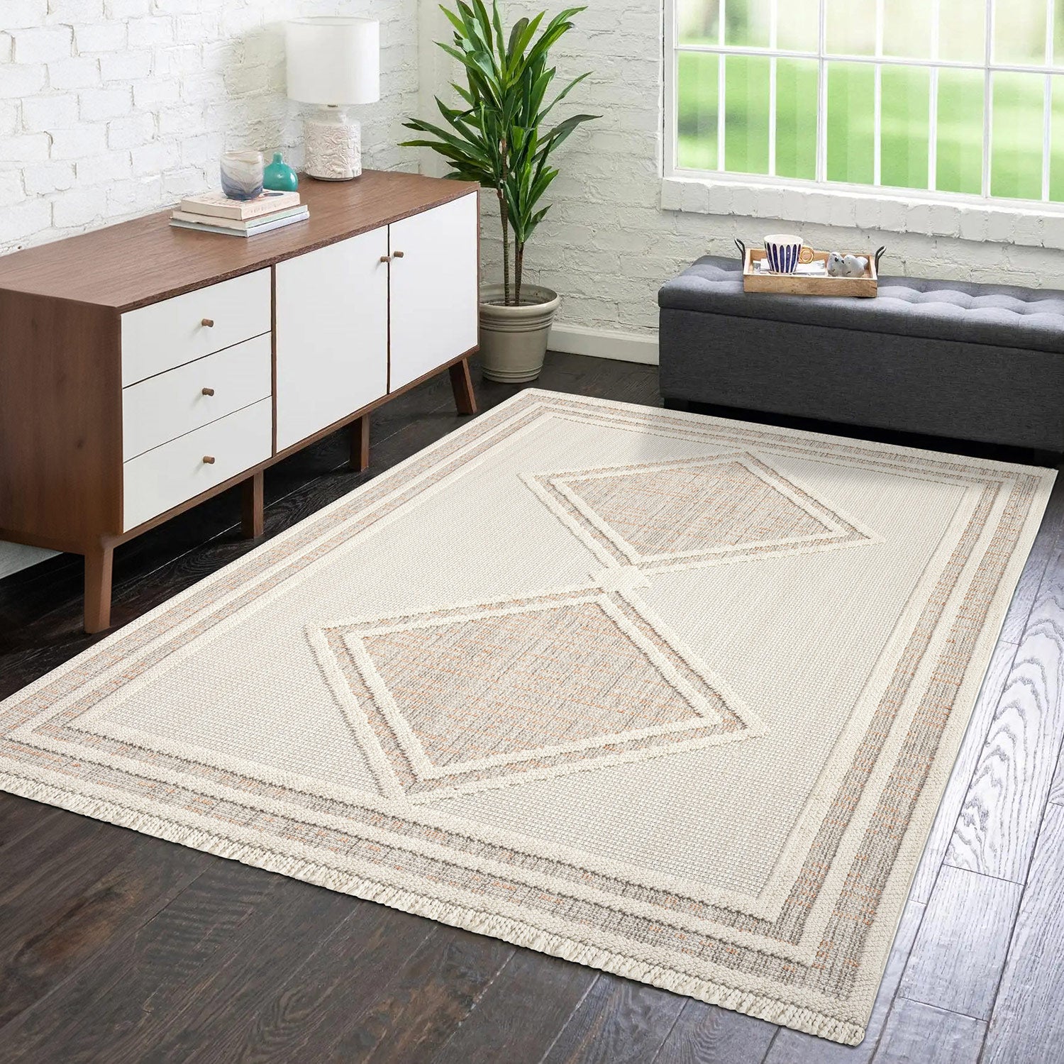 Tapis Sisal Bouclé à relief OSAL - Terra et Ecru – STUDIO DECO