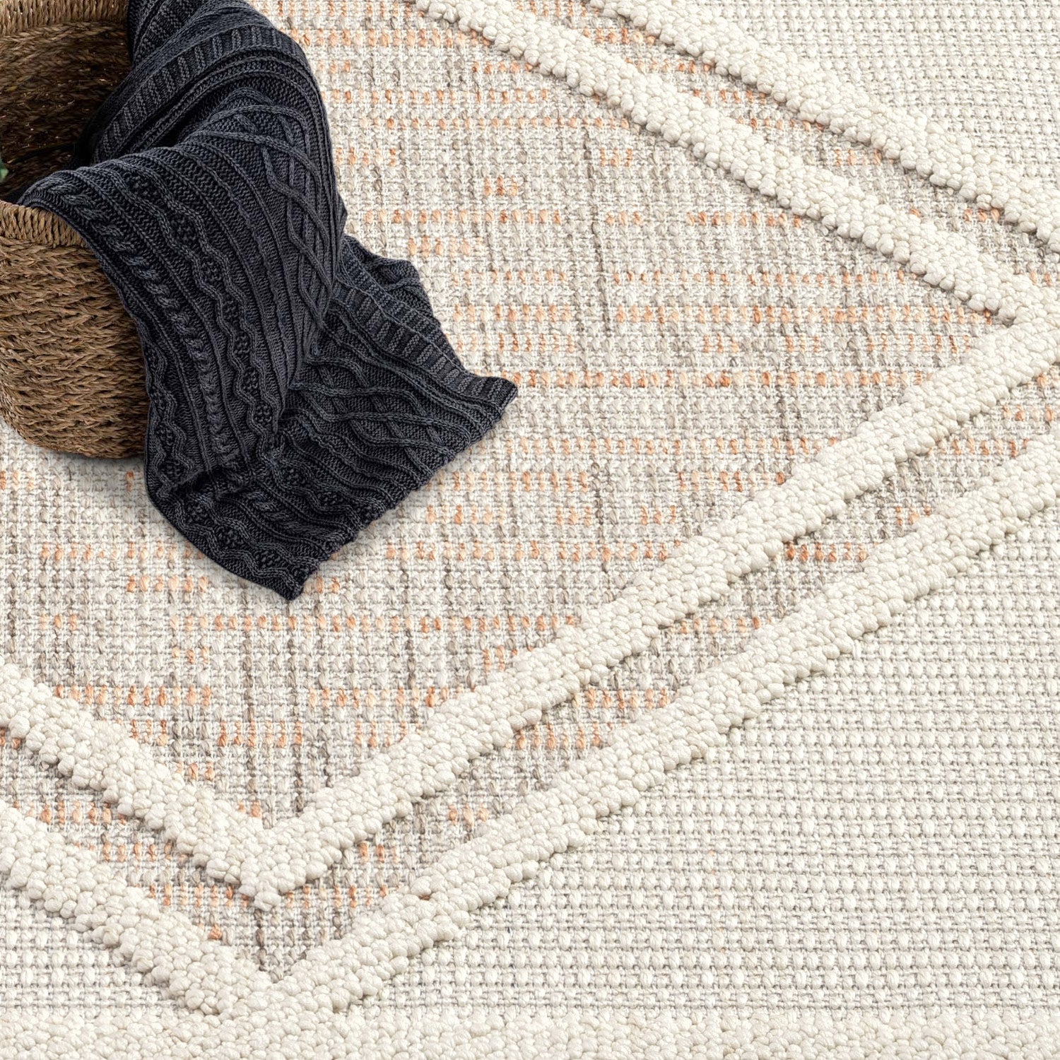 Tapis Sisal Bouclé à relief OSAL - Terra et Ecru – STUDIO DECO