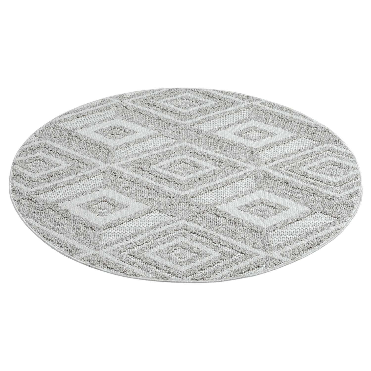 Tapis Rond Sisal Bouclé à relief - CUBE Beige et Ecru – STUDIO DECO