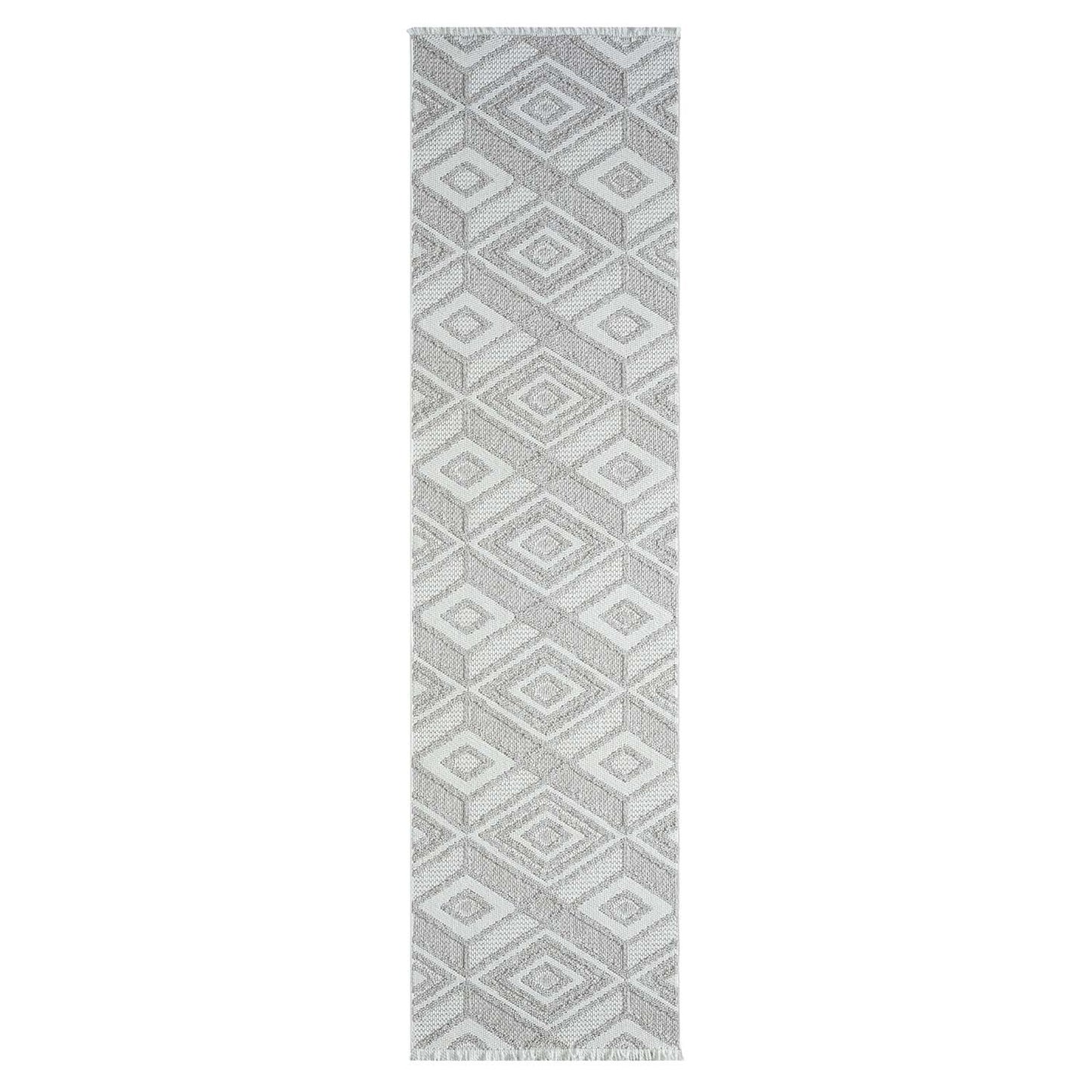 Tapis Sisal Bouclé à relief CUBE - Gris