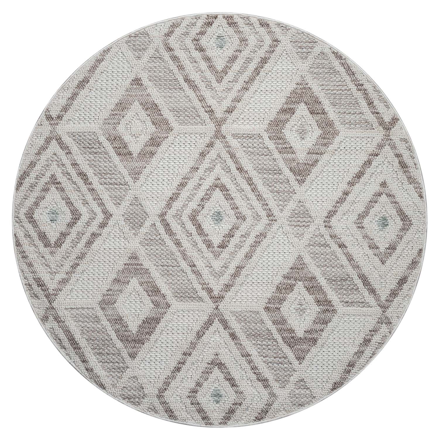 Tapis Rond Sisal Bouclé à relief CUBE - Beige et Vert – STUDIO DECO