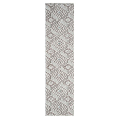 Tapis Sisal Bouclé à relief CUBE - Beige et Vert