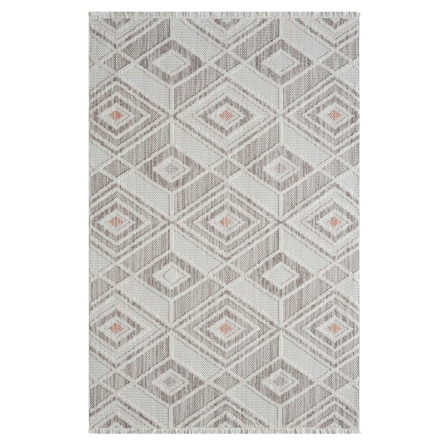 Tapis Sisal Bouclé à relief CUBE - Beige et Terra – STUDIO DECO
