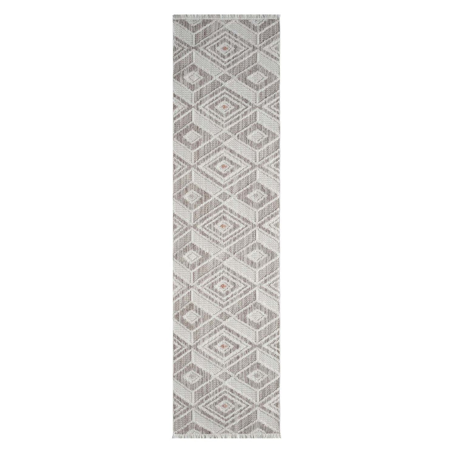 Tapis Sisal Bouclé à relief CUBE - Beige et Terra