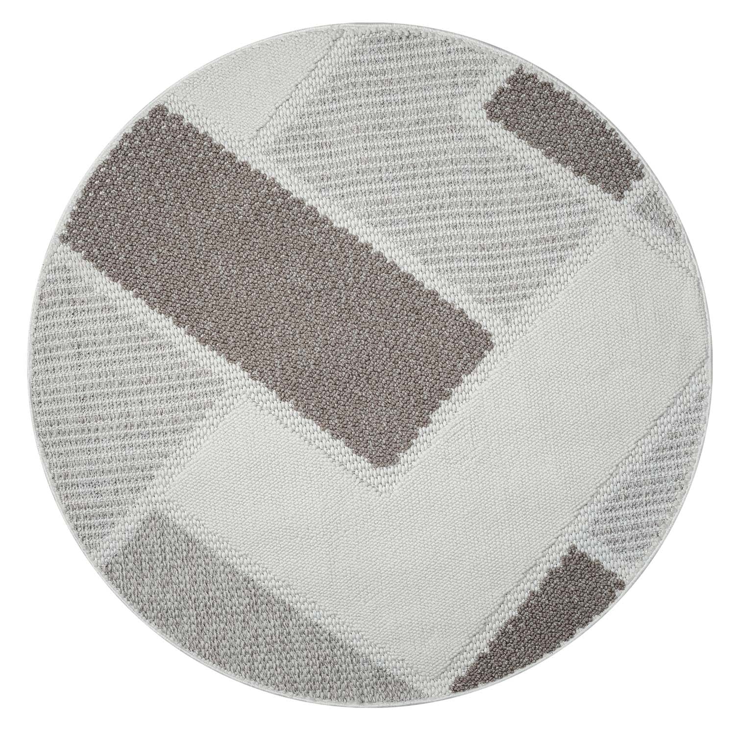 Tapis Rond Sisal Bouclé à relief VIKY - Beige et Marron – STUDIO DECO