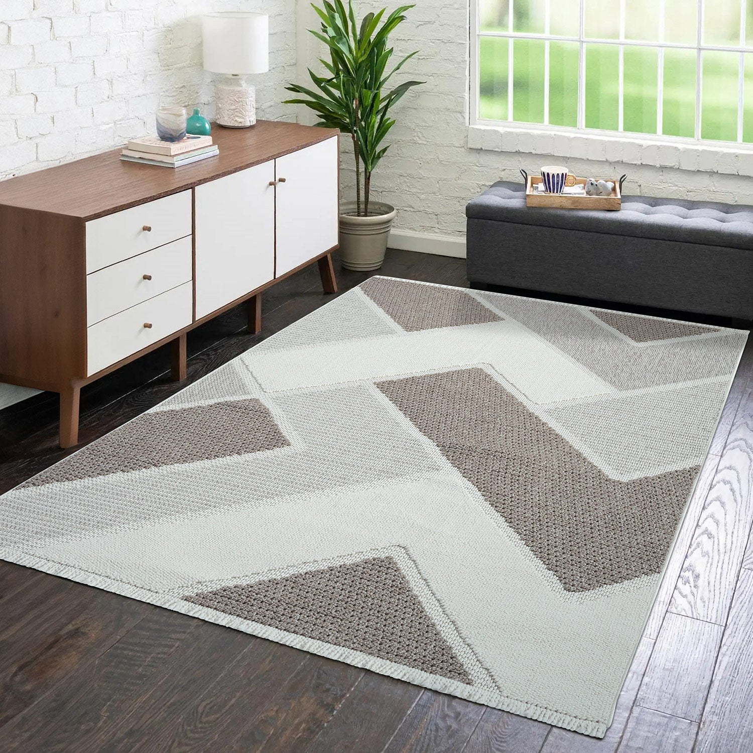 Tapis Sisal Bouclé à relief VIKY - Beige et Marron – STUDIO DECO