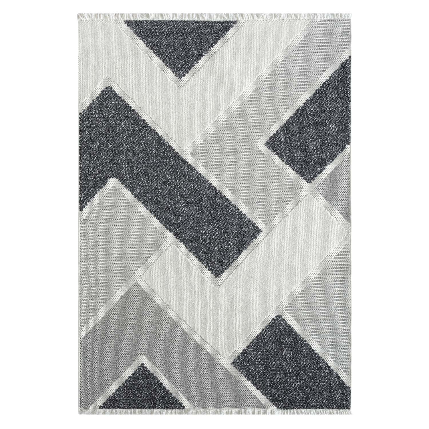 Tapis Sisal Bouclé à relief VIKY - Gris et Noir – STUDIO DECO