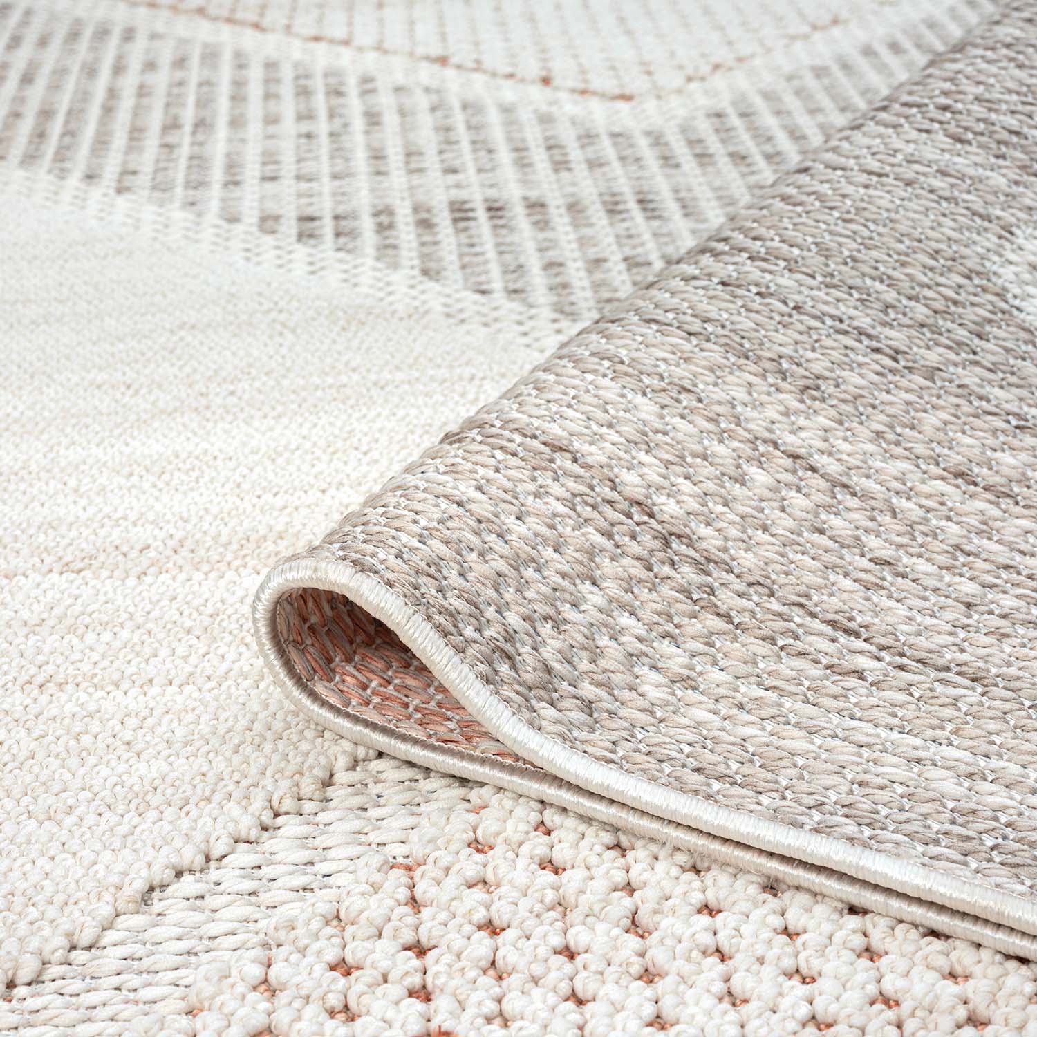 Tapis Rond Sisal Bouclé à relief - VIKY Ecru et Terra – STUDIO DECO