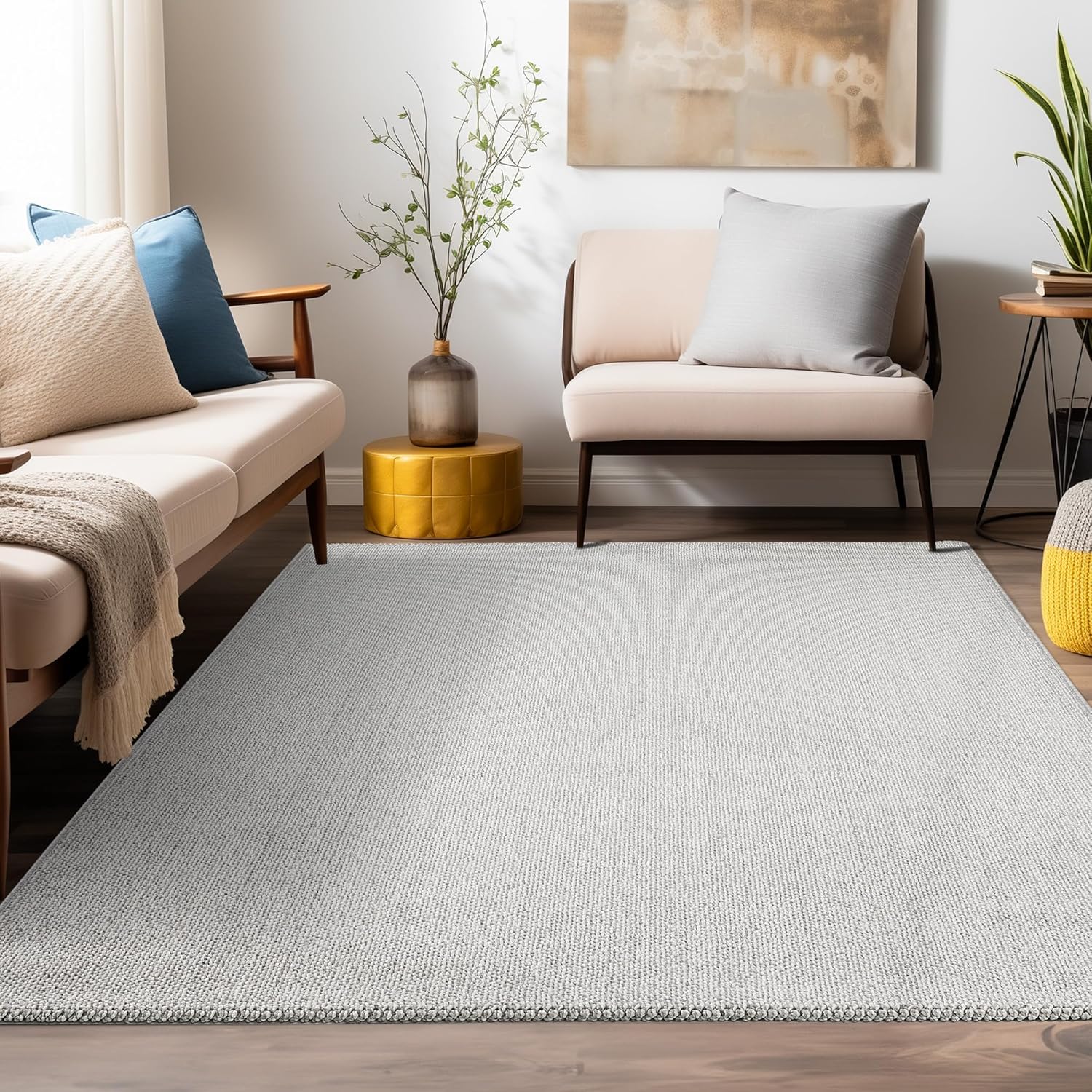 Tapis Naturel aspect jute - Gris Clair – STUDIO DECO
