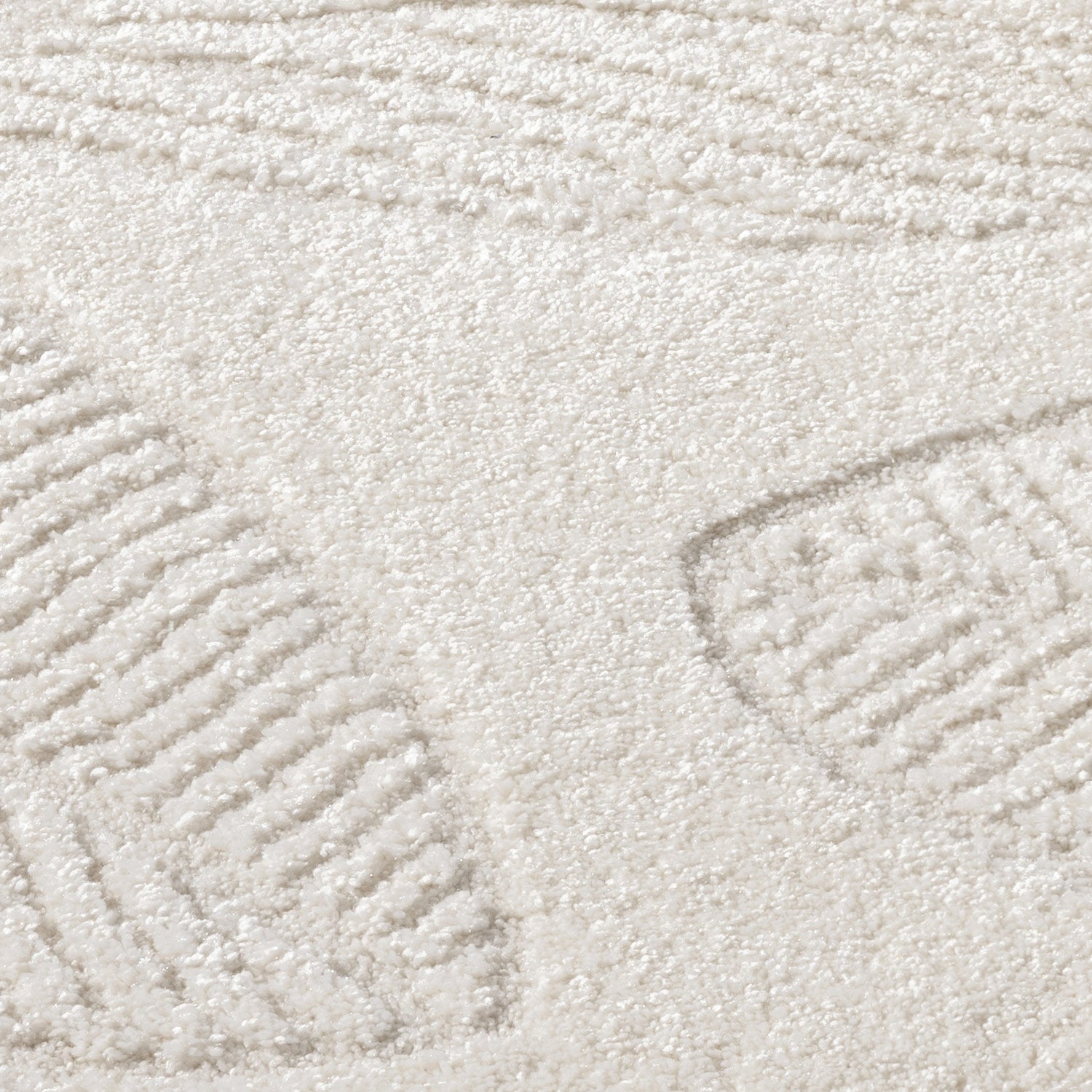 Tapis Rond à motifs en relief - LEAF Crème – STUDIO DECO