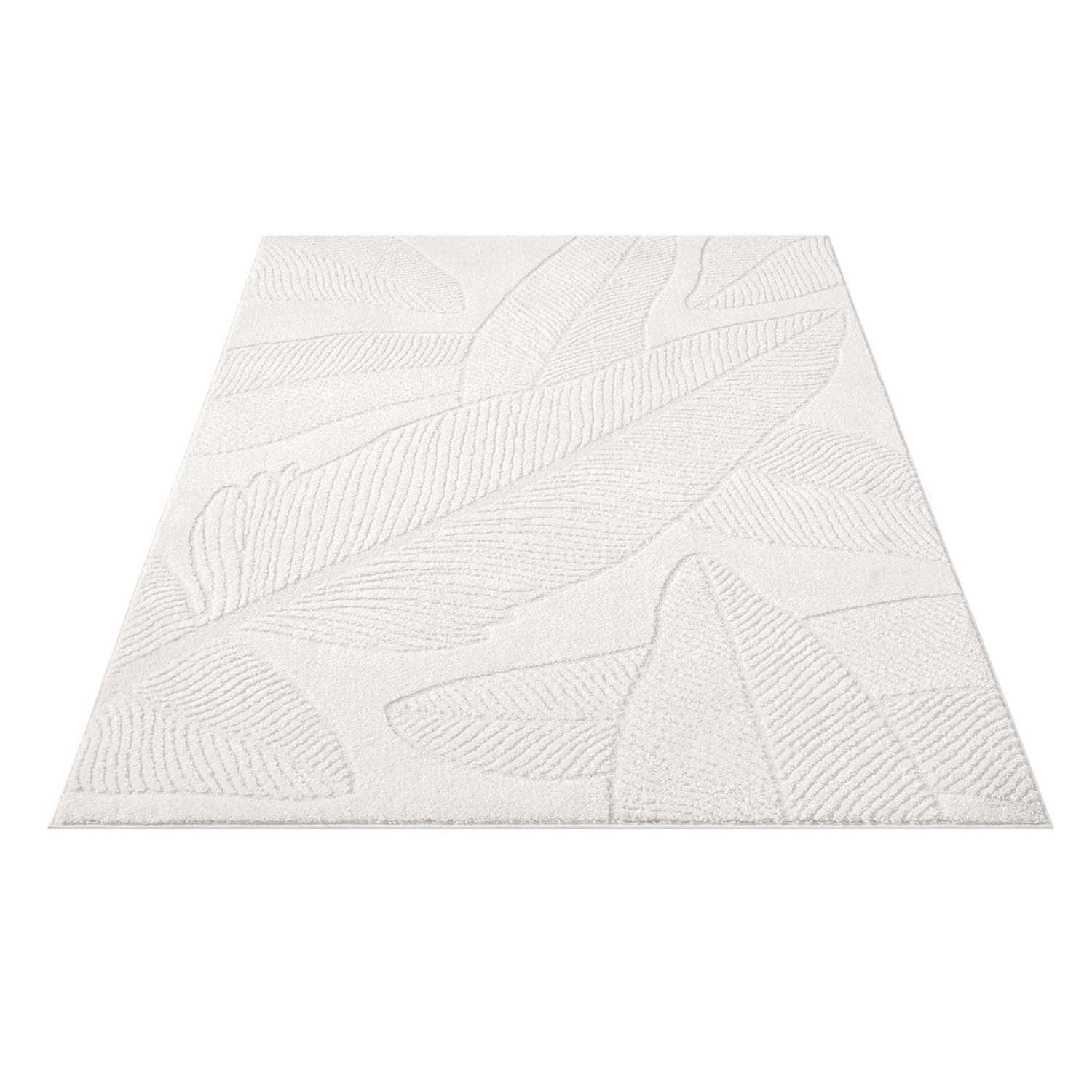 Tapis à motifs en relief - LEAF Crème – STUDIO DECO