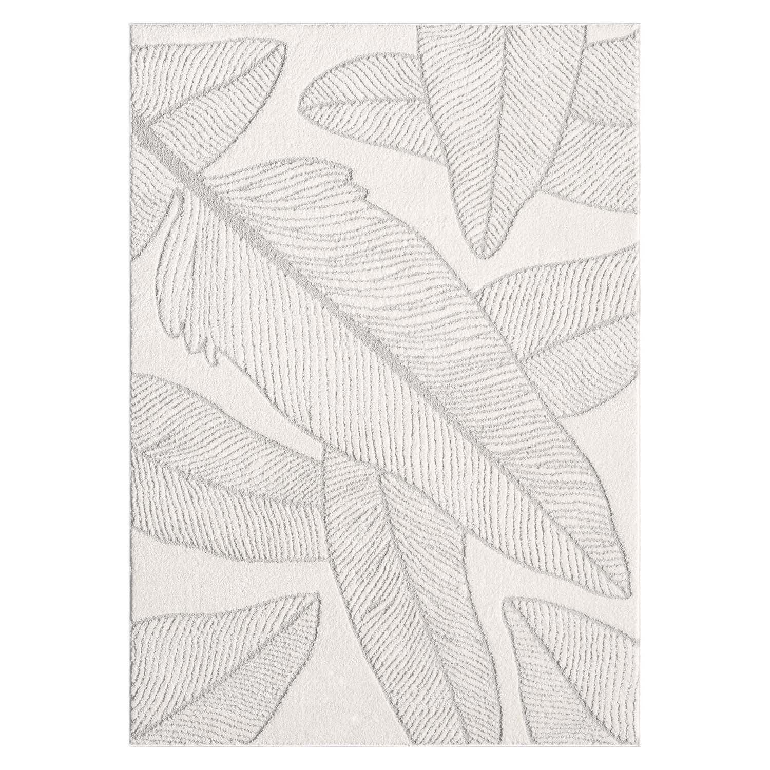 Tapis à motifs en relief - LEAF Gris – STUDIO DECO