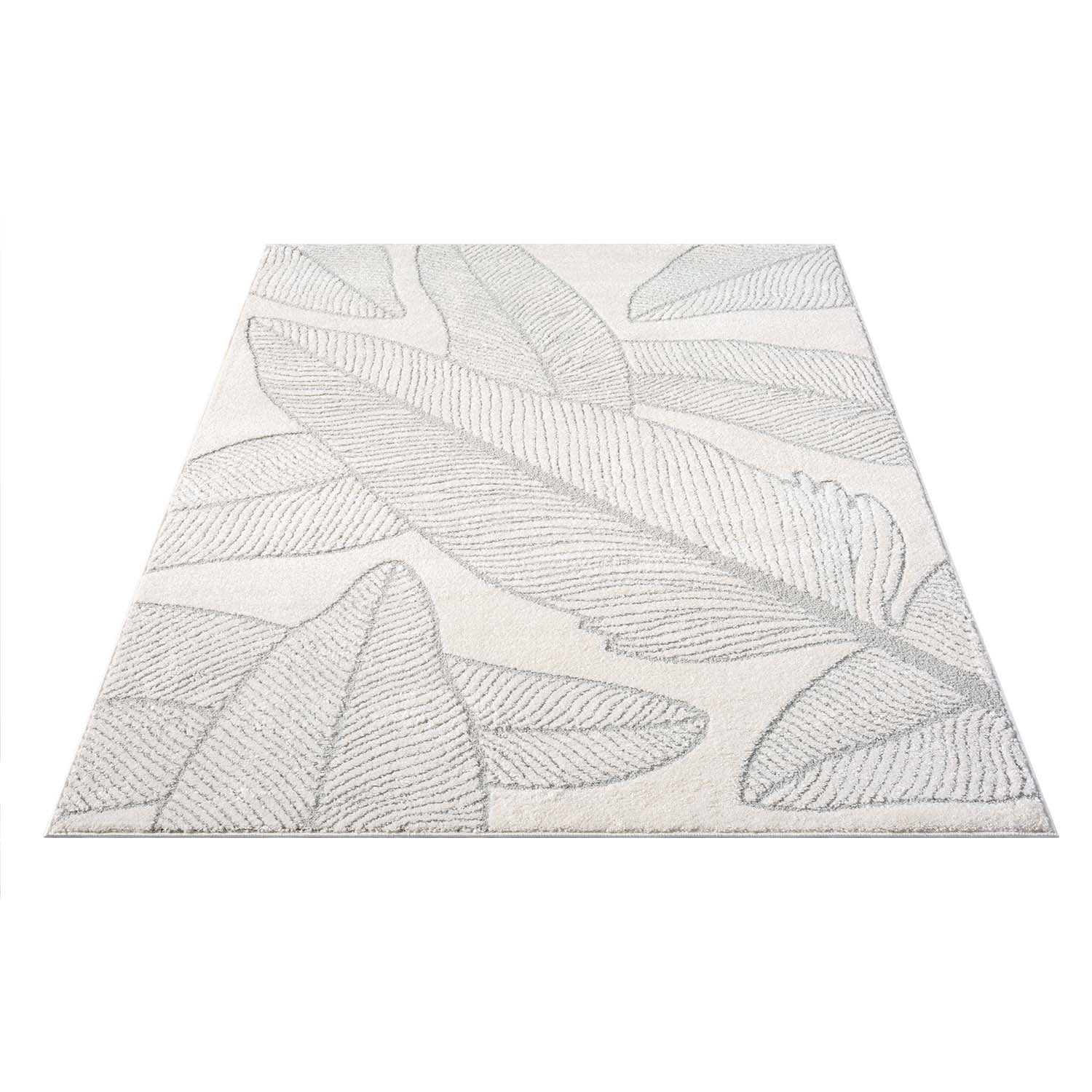 Tapis à motifs en relief - LEAF Gris – STUDIO DECO