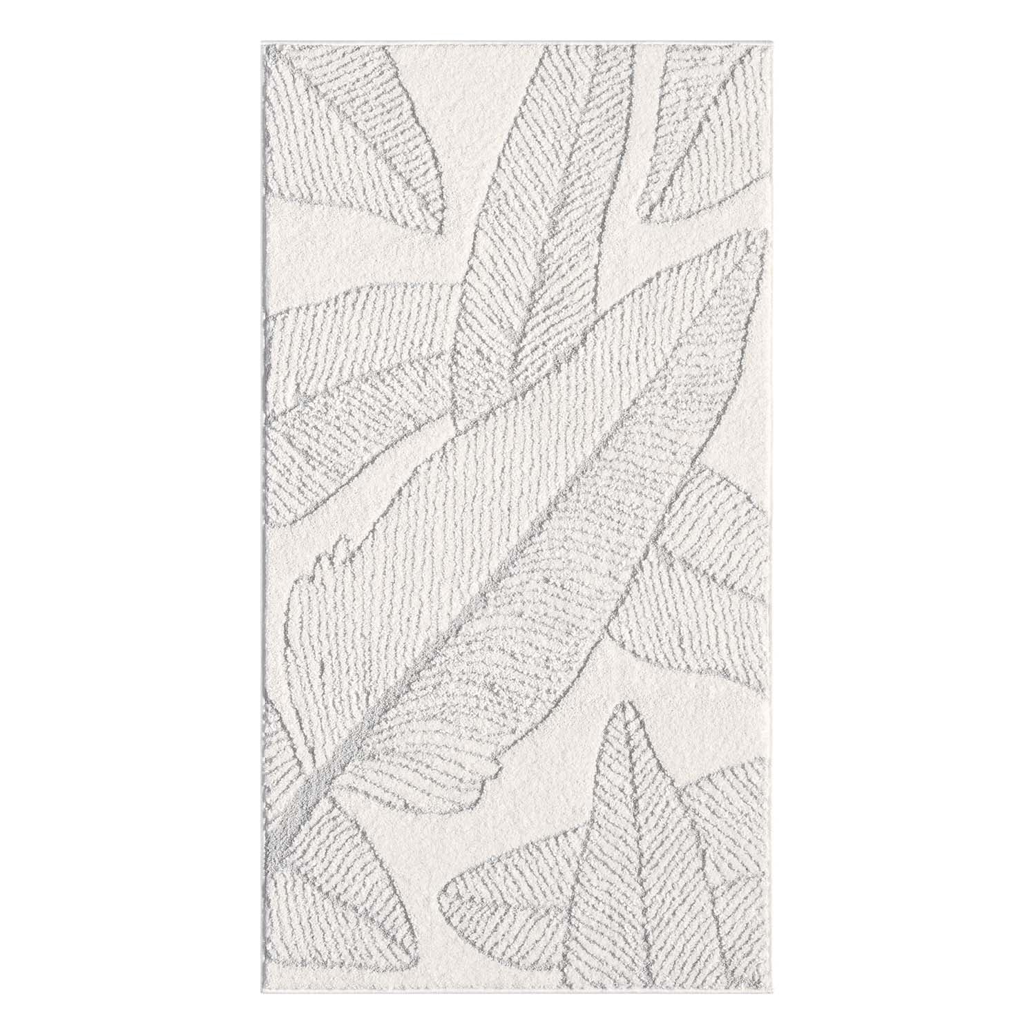 Tapis de couloir à motifs en relief - LEAF Gris – STUDIO DECO