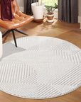 Tapis Rond à motifs en relief - EMY Crème – STUDIO DECO