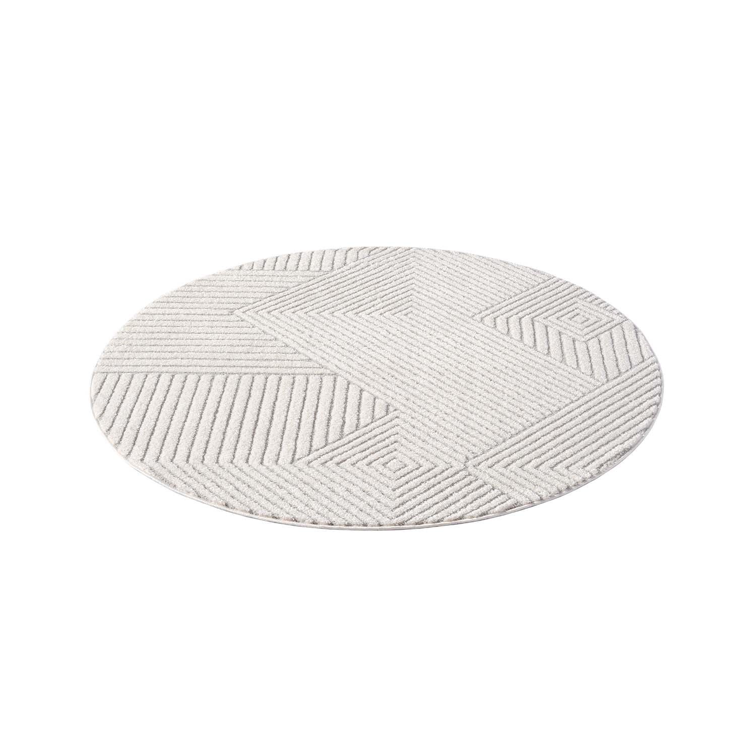 Tapis Rond à motifs en relief - EMY Gris – STUDIO DECO