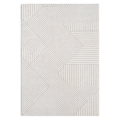 Tapis EMY à motifs géométrique en relief - Crème et Gris