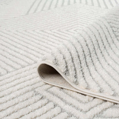 Tapis EMY à motifs géométrique en relief - Crème et Gris