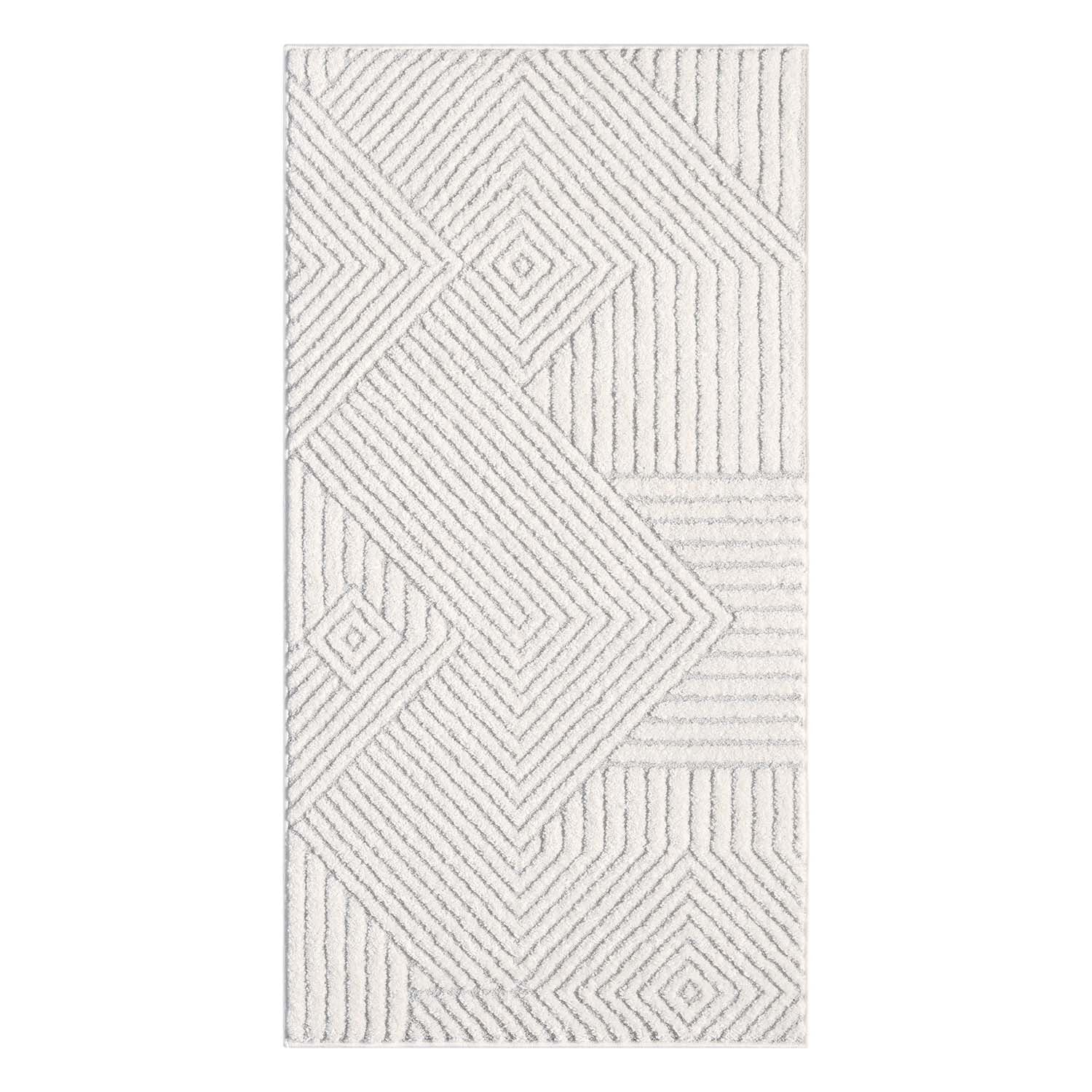 Tapis de couloir à motifs en relief - EMY Gris – STUDIO DECO