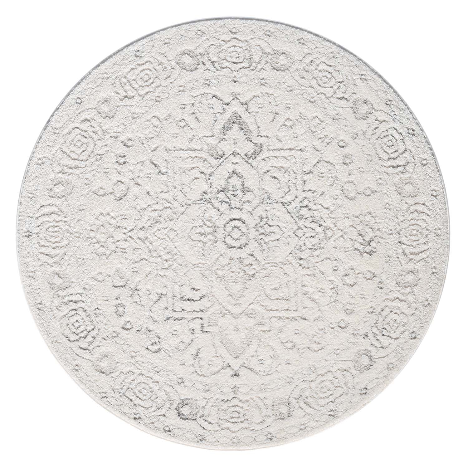Tapis Rond à motifs en relief - SORA Crème – STUDIO DECO