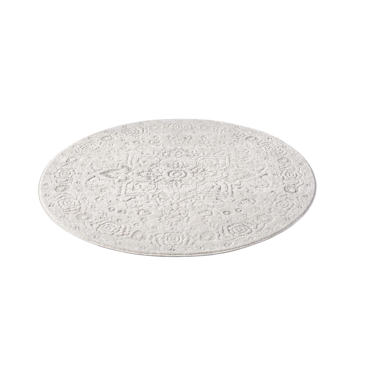Tapis Rond à motifs en relief - SORA Crème – STUDIO DECO