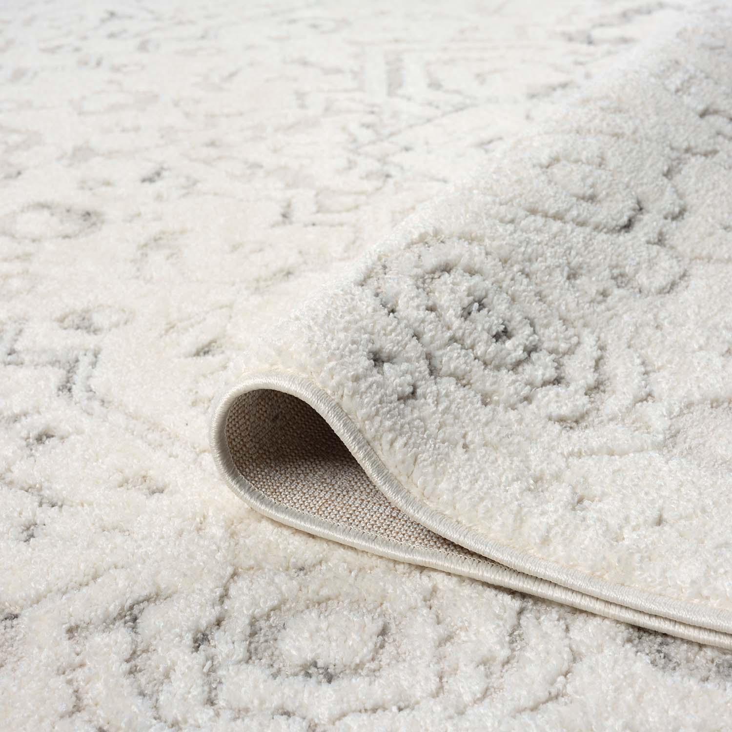 Tapis Rond à motifs en relief - SORA Crème – STUDIO DECO