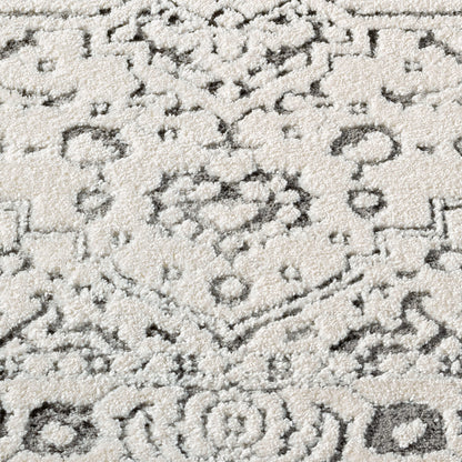 Tapis SORA à motifs vintage en relief - Crème et Gris