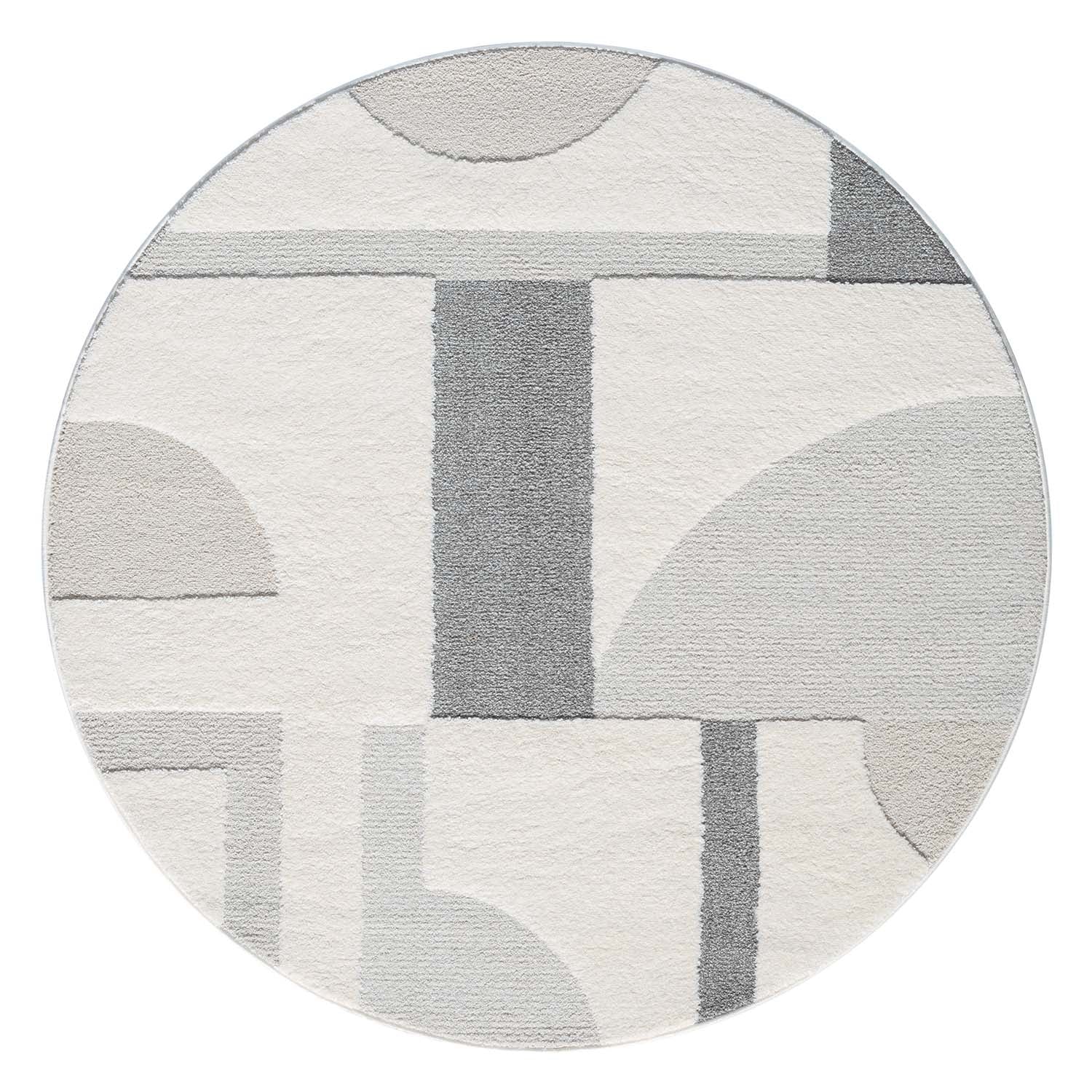 Tapis Rond à motifs 3D en relief - JAPAN Gris – STUDIO DECO
