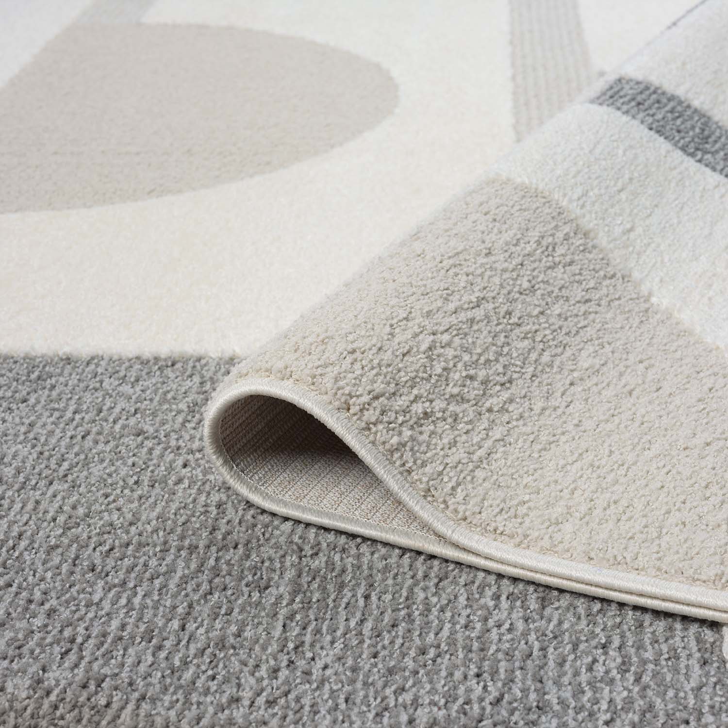 Tapis Rond à motifs 3D en relief - JAPAN Gris – STUDIO DECO