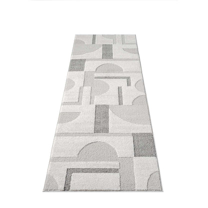 Tapis JAPAN à motifs 3D en relief - Crème et Gris