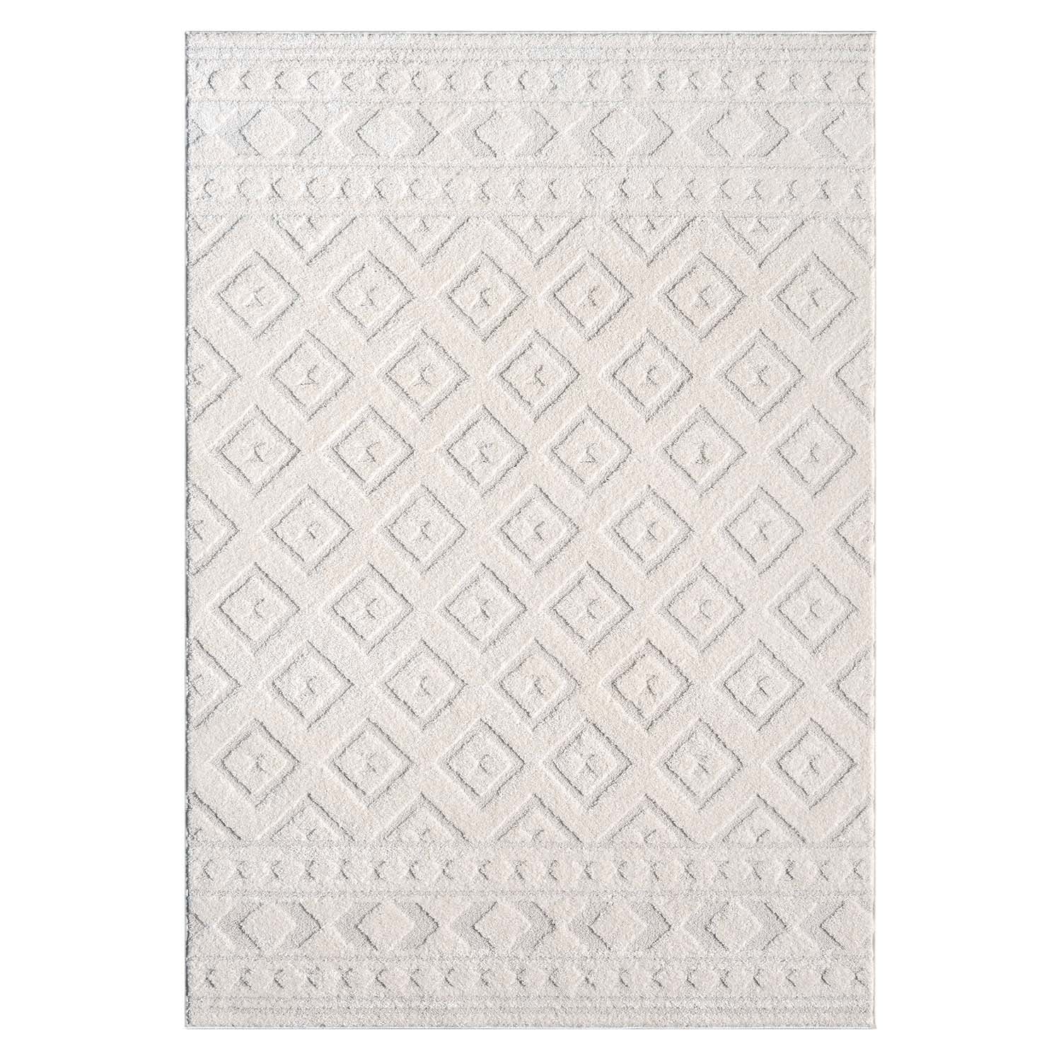 Tapis à motifs en relief - NALA Crème – STUDIO DECO