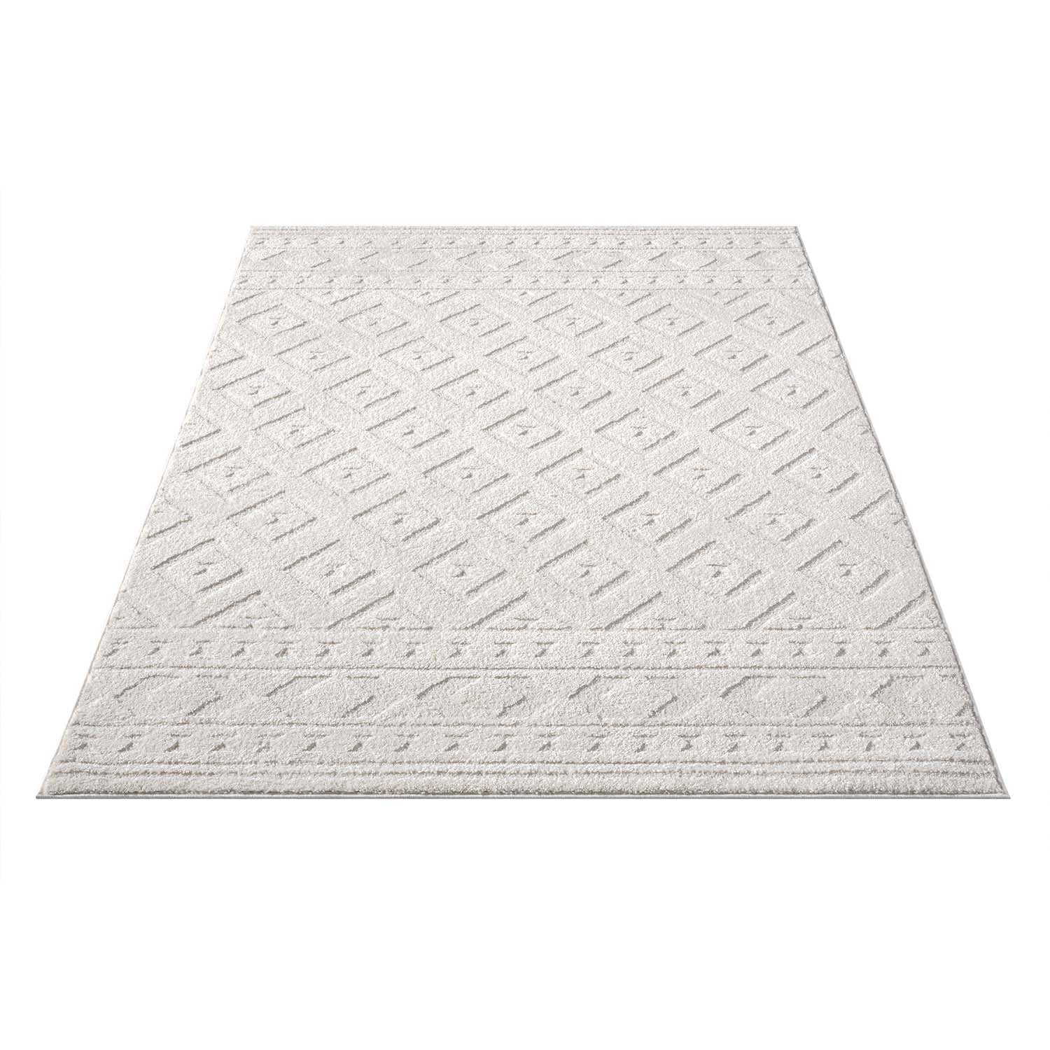 Tapis à motifs en relief - NALA Crème – STUDIO DECO