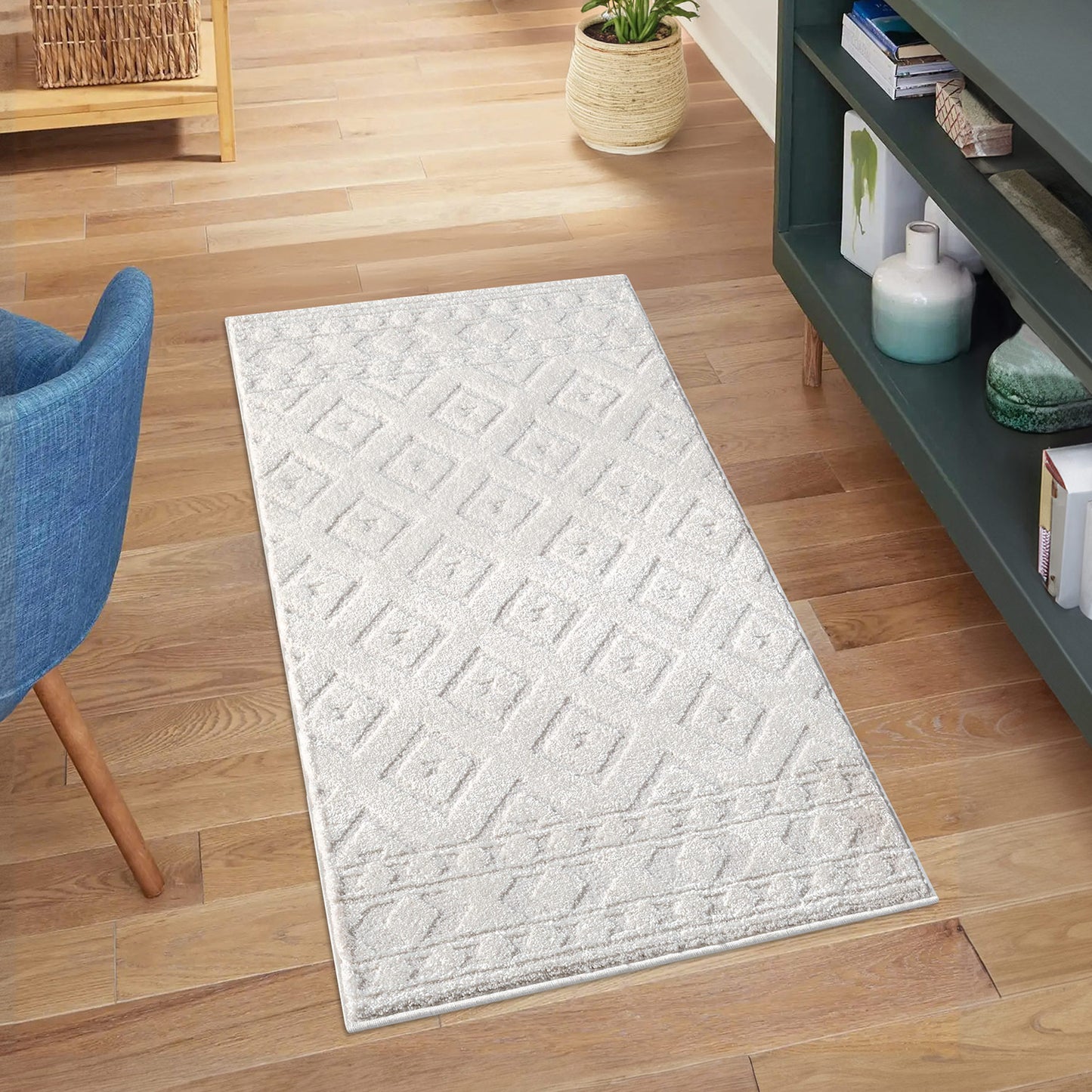 Tapis NALA à motifs relief Berbère - Crème