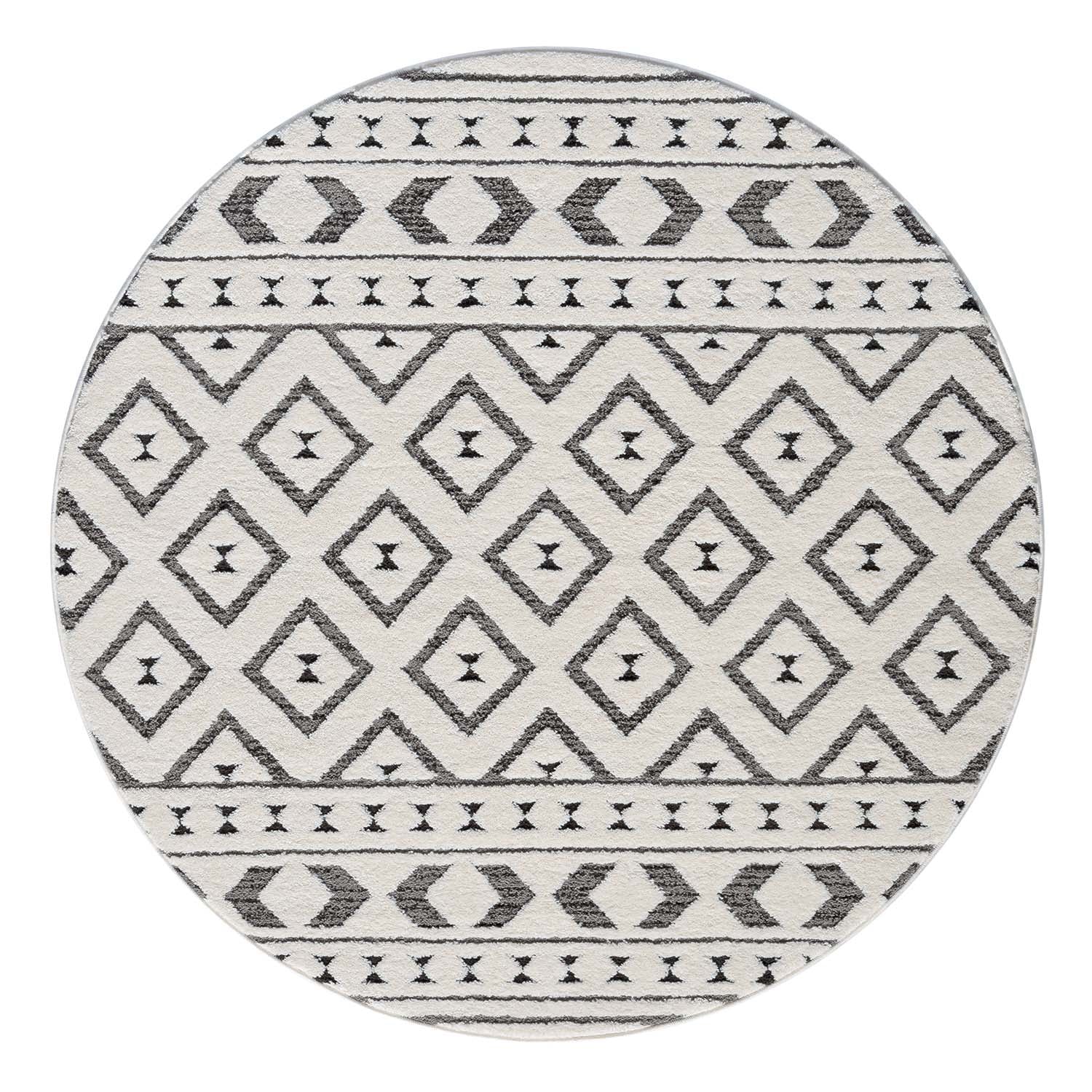 Tapis Rond à motifs en relief - NALA Gris – STUDIO DECO