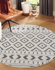 Tapis Rond à motifs en relief - NALA Gris – STUDIO DECO