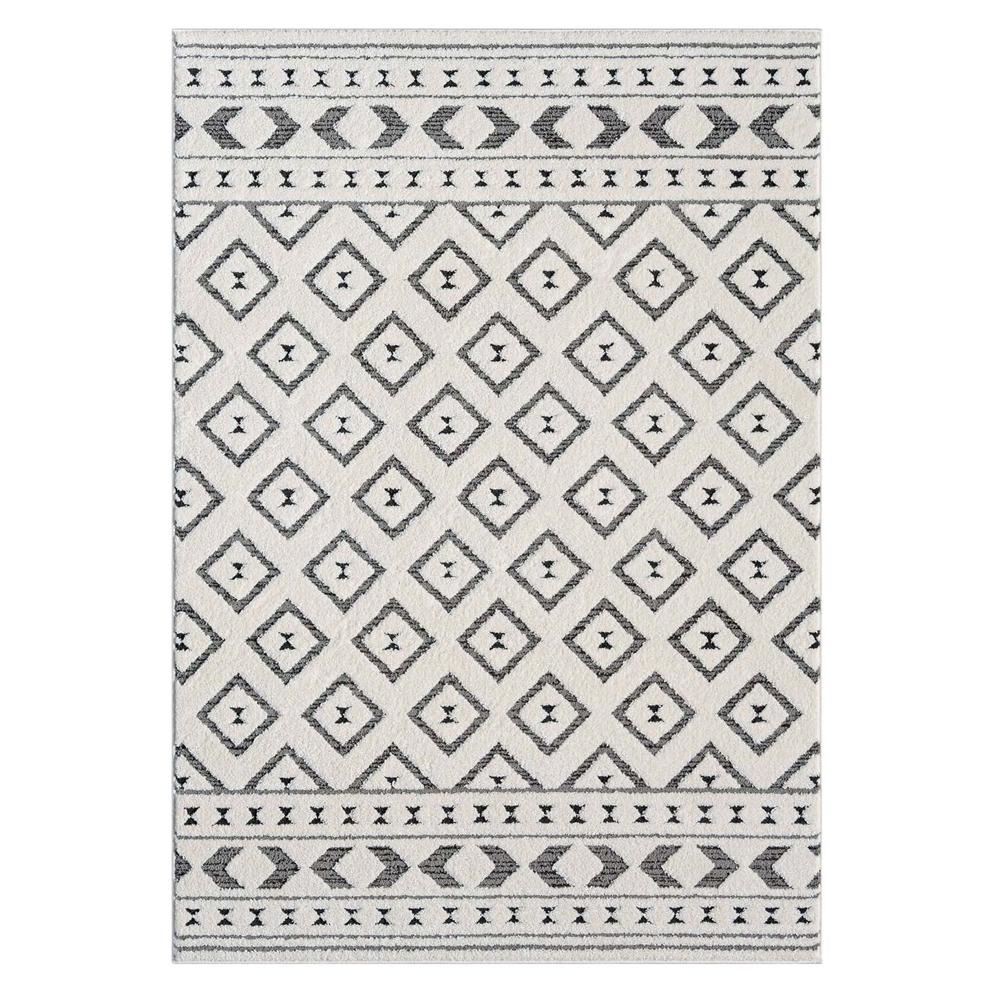 Tapis NALA à motifs relief Berbère - Crème et Gris