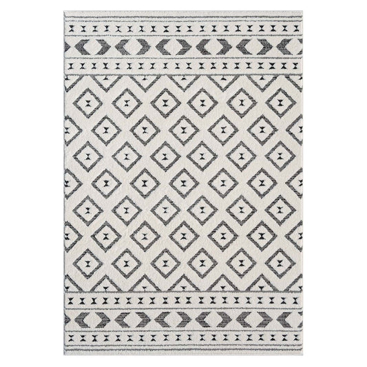 Tapis NALA à motifs relief Berbère - Crème et Gris