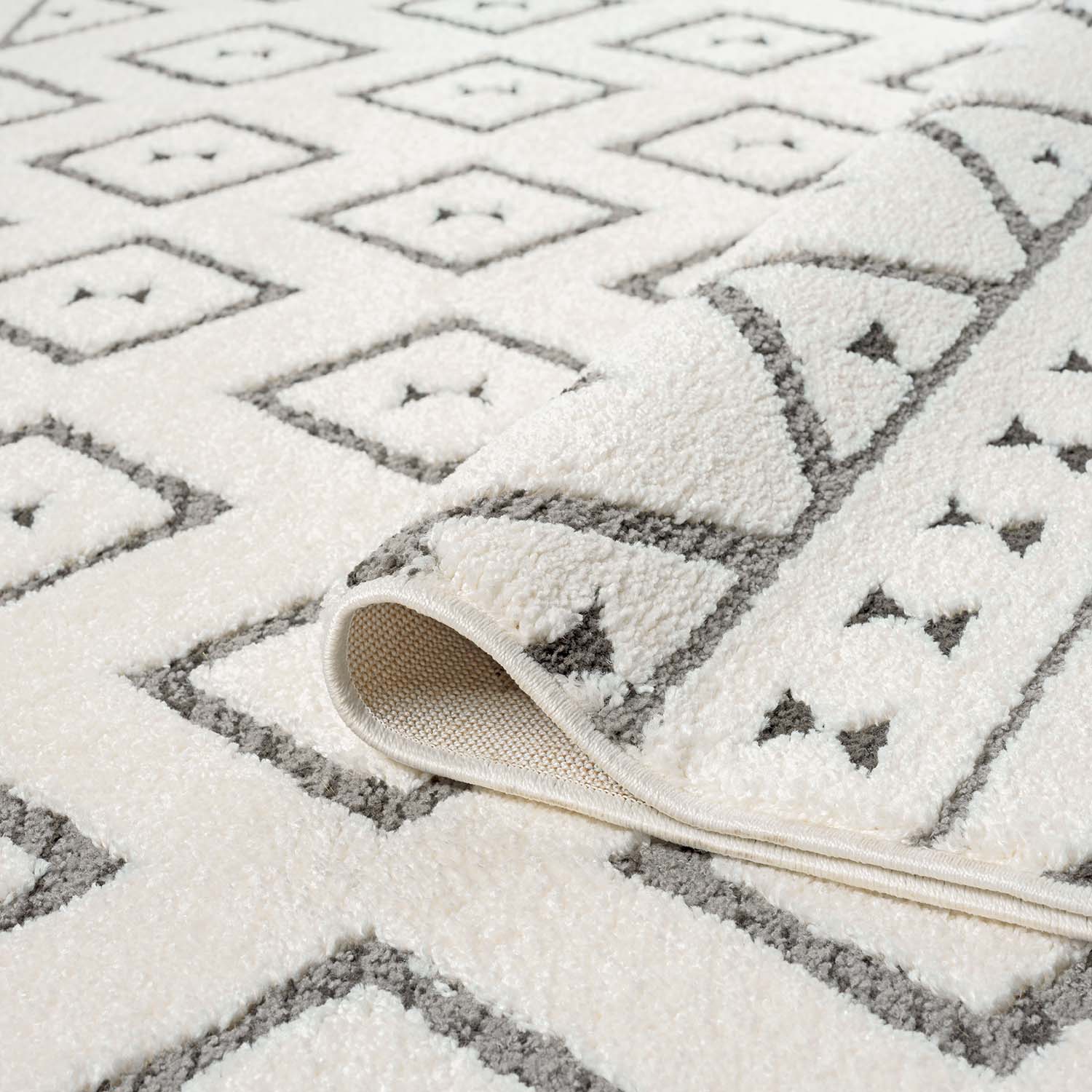 Tapis à motifs en relief - NALA Gris – STUDIO DECO