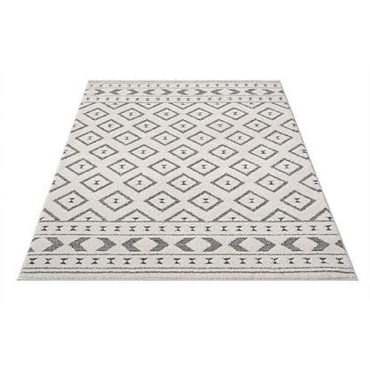 Tapis NALA à motifs relief Berbère - Crème et Gris